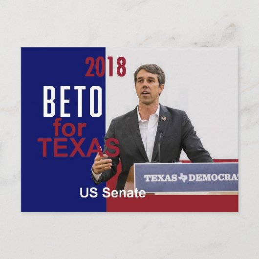 Carte Postale BETO O'Rourke Texas 2018 (Devant)
