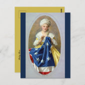 Carte Postale Betsy Ross coudre le premier drapeau américain (Devant / Derrière)