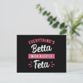 Carte Postale Betta Fish Betta Avec Un Petit Poisson Feta De Com (Debout devant)