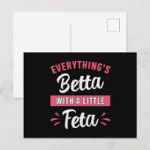 Carte Postale Betta Fish Betta Avec Un Petit Poisson Feta De Com (Devant / Derrière)