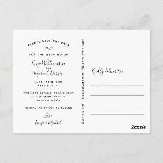 Carte Postale Better Together Photo Save the Date Mariage Modern (Dos)