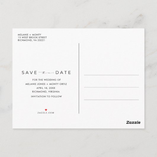 Carte Postale Better Together Photo Wedding Save the Date (Dos)