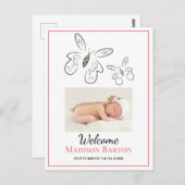 Carte Postale Beurre Bébé Fille Faire-part photo (Devant / Derrière)