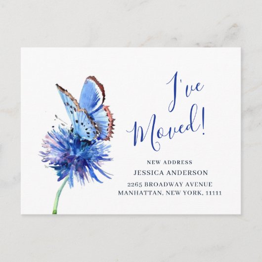 Carte Postale Beurre Bleu mignon Fleur Faire-part de déplacement (Devant)