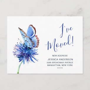 Carte Postale Beurre Bleu mignon Fleur Faire-part de déplacement