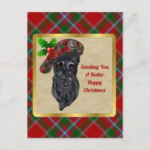 Carte Postale Beurre Clan Badge & Tartan Christmas