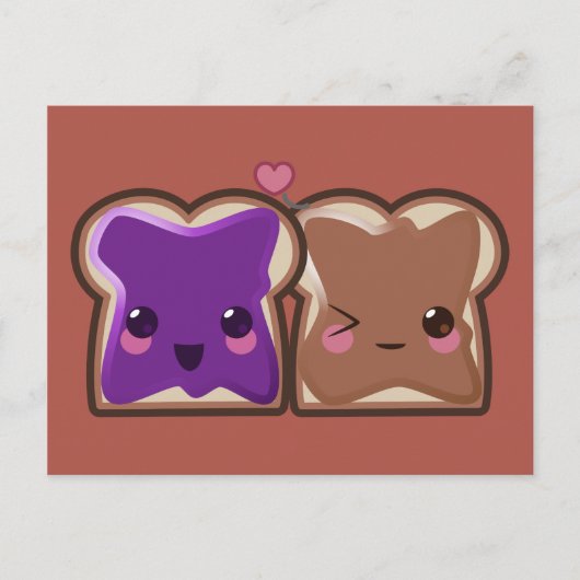 Carte Postale Beurre d'arachide et amour de gelée (Devant)