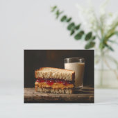 Carte Postale Beurre d'arachide et sandwich sandwich à la gelée (Debout devant)