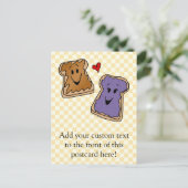 Carte Postale Beurre d'arachide gai et amis du dessin de gelée (Debout devant)