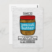 Carte postale Beurre d'arachide - Nourriture amusa (Devant / Derrière)