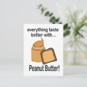 Carte Postale Beurre d'arachide Pain Nourriture mange (Debout devant)