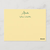 Carte Postale Beurre floral simple Jaune Nommé & Anniversaire Vi (Dos)