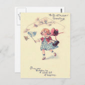 Carte Postale Beurre mignon de petite fille qui attrape (Devant / Derrière)