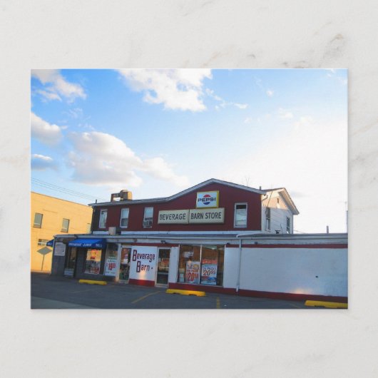 Carte Postale Beverage Barn sur Willis Avenue (Devant)