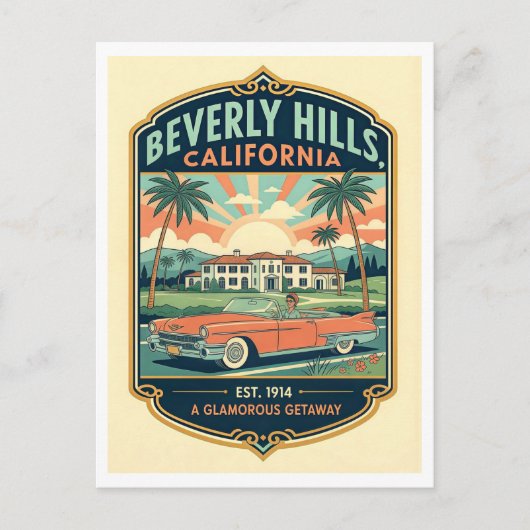 Carte Postale Beverly Hills CA Retro 1950s Travel (Devant)