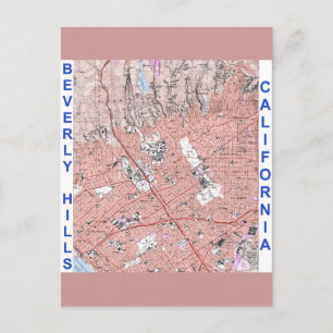 Carte Postale Beverly Hills California Physical Map 1995