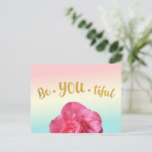 Carte Postale BeYoutiful Be You Pastel Gradient Rose Gold Poster (Debout devant)