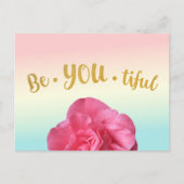 Carte Postale BeYoutiful Be You Pastel Gradient Rose Gold Poster (Devant)
