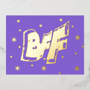Carte postale BFF Friendship Stars Gold Foil
