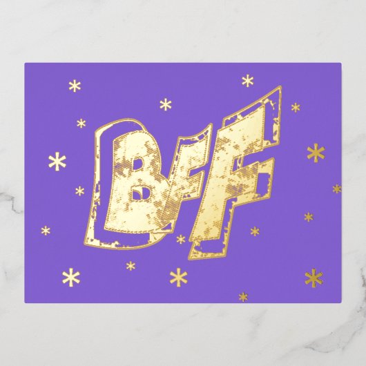 Carte postale BFF Friendship Stars Gold Foil (Recto)