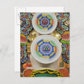 Carte Postale Bhoutan. Des gâteaux cérémoniels fabriqués par des (Devant / Derrière)