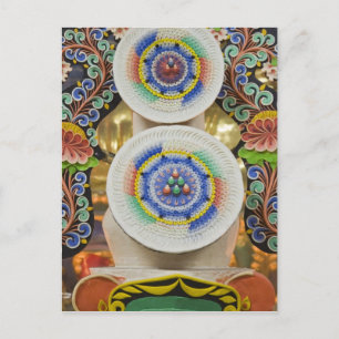 Carte Postale Bhutan. Ceremonial cakes made by monks adorn the