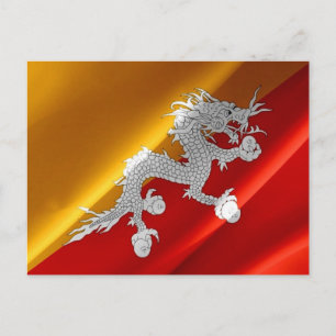 Carte Postale Bhutan - Flag Waving -