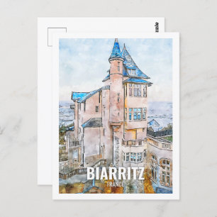 Carte Postale Biarritz France Célèbre Travel Place Aquarelle
