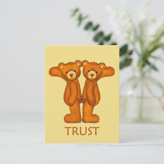 Carte Postale Bible Bears ~ Trust Scripture 2 ~ Flashcard (Debout devant)