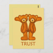 Carte Postale Bible Bears ~ Trust Scripture 2 ~ Flashcard (Devant / Derrière)
