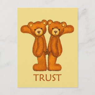 Carte Postale Bible Bears ~ Trust Scripture 2 ~ Flashcard