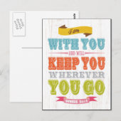 Carte Postale Bible biblique chrétienne Verse - Genèse 28:15 (Devant / Derrière)