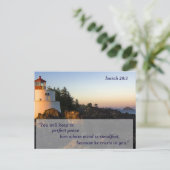 Carte Postale Bible chrétienne contre Ésaïe 26:3 Paix (Debout devant)