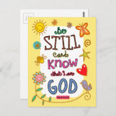 Carte Postale Bible chrétienne Verse Écriture Texte Doodle (Devant / Derrière)