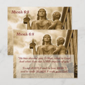 Carte Postale Bible chrétienne Verse Micah 6:8 Esprit de justice (Devant / Derrière)
