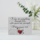 Carte Postale Bible Christian Verse Philippiens 4:13 (Debout devant)