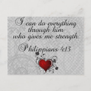 Carte Postale Bible Christian Verse Philippiens 4:13