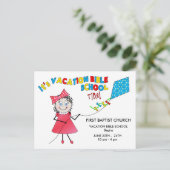 CARTE POSTALE BIBLE DE L'ÉCOLE DE VACANCES - FILLE (Debout devant)