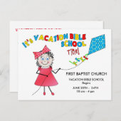 CARTE POSTALE BIBLE DE L'ÉCOLE DE VACANCES - FILLE (Devant / Derrière)