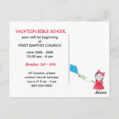 CARTE POSTALE BIBLE DE L'ÉCOLE DE VACANCES - FILLE (Dos)