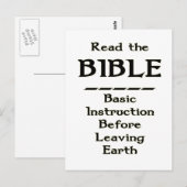 Carte Postale Bible - Instruction De Base Avant De Quitter La Te (Devant / Derrière)