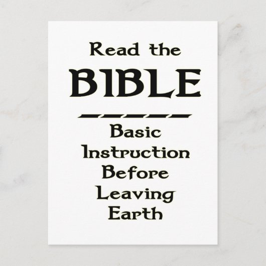 Carte Postale Bible - Instruction De Base Avant De Quitter La Te (Devant)