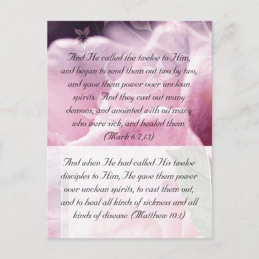 Carte Postale Bible passage, beauté rose (Devant)