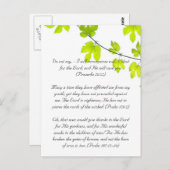 Carte Postale Bible passage, feuilles verts (Devant / Derrière)