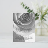 Carte Postale Bible passage, rose gros plan noir et blanc (Debout devant)