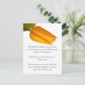 Carte Postale Bible passage, tulipe jaune (Debout devant)