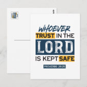 Carte Postale Bible Quote Art - Proverbs 29:25 Trust in God (Devant / Derrière)