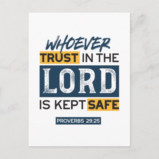 Carte Postale Bible Quote Art - Proverbs 29:25 Trust in God (Devant)