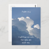 Carte Postale Bible Scripture Psalm 23:4 Fear No Evil... (Devant / Derrière)