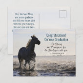Carte Postale Bible Sois fort et Courageux Cheval Remise de dipl (Devant / Derrière)